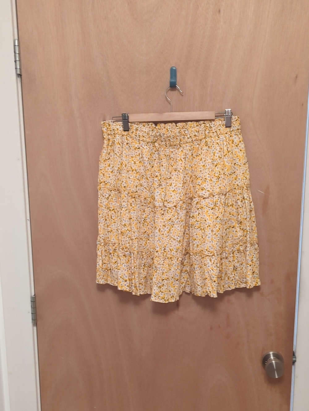 Women’s Yellow Floral Tiered Skirt